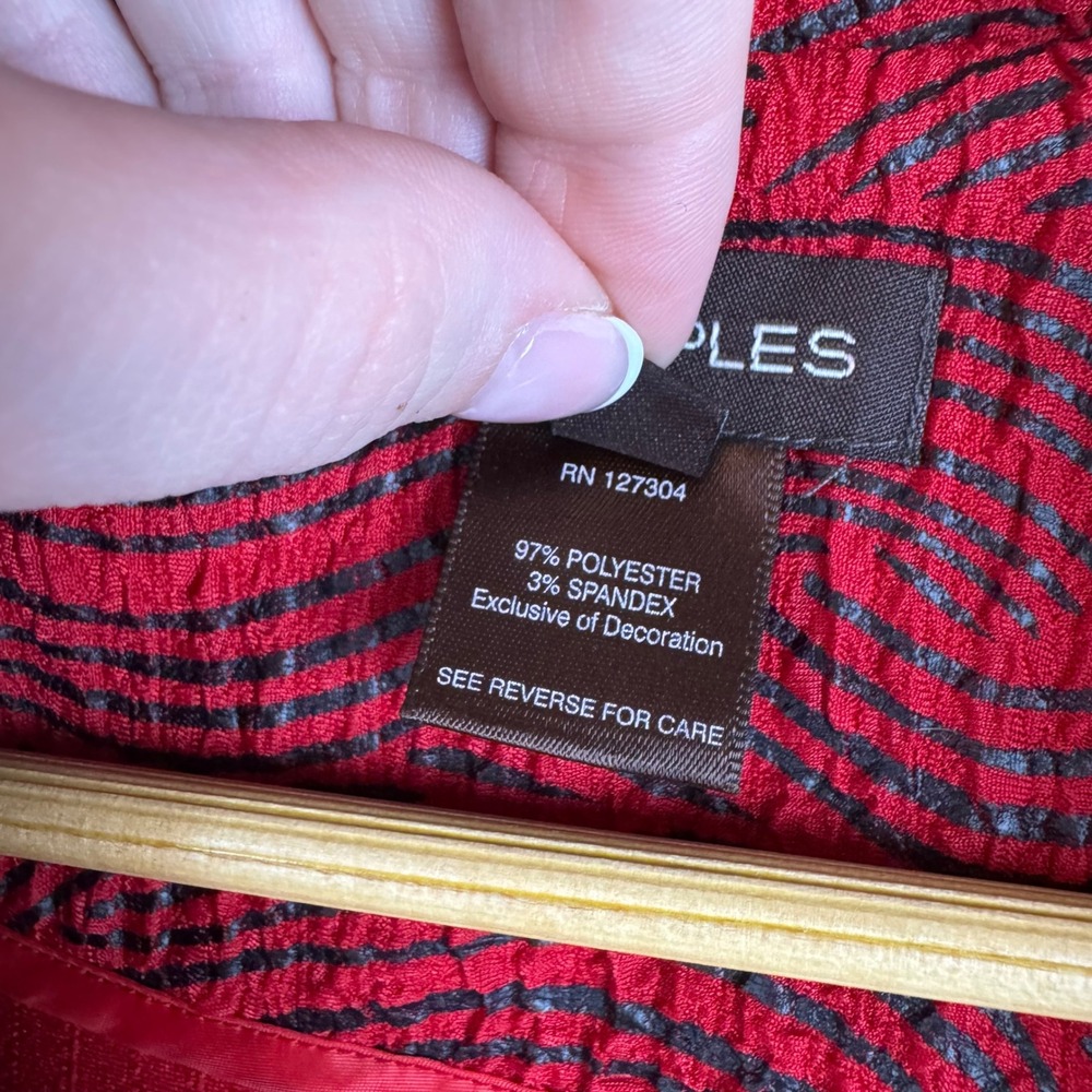 Multiples Textured Button Front Jacket Medium Red… - image 7